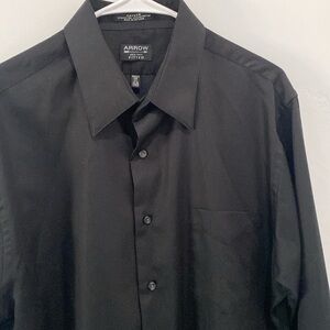 Arrow Fitted Black Button Down Shirt